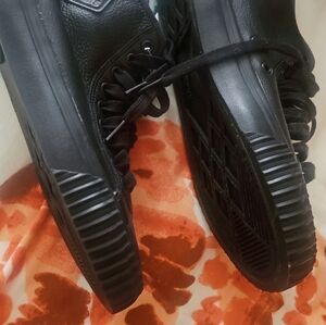 Black Leather Men's Sneakers